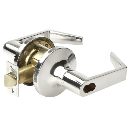 Yale Grade 1 Storeroom/Closet Cylindrical Lock, Augusta Lever, LFIC 6-Pin Less Core, Bright Chrome Finish AU5405LN ICLC 625